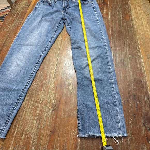 Gap Blue Straight Leg Jeans Raw Hem Womens Size 27 - Picture 14 of 15